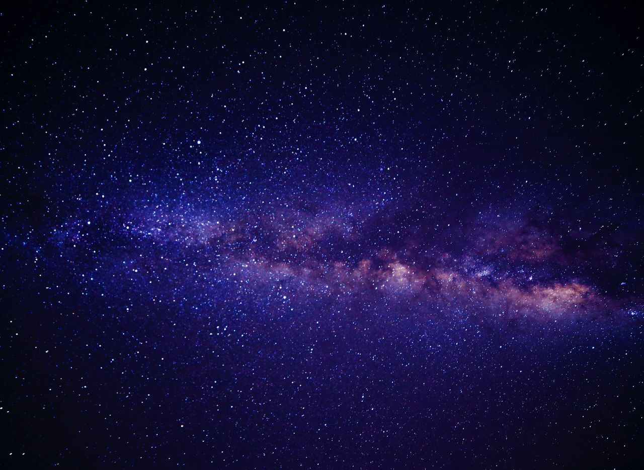 Breathtaking view of the Milky Way galaxy with vibrant starry sky in La Orotava, Spain.
