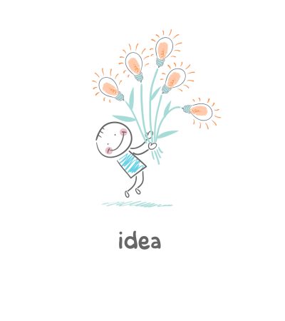 A,Man,Holding,A,Bouquet,Of,Light,Bulbs.,Concept,Ideas.